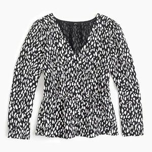 JCrew Long-sleeve printed peplum top